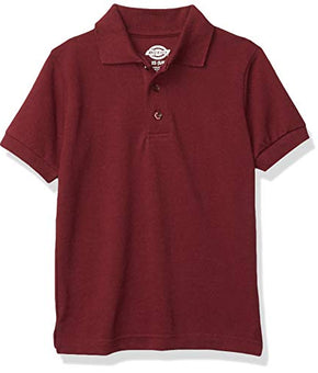 Dickies boys Short Sleeve Pique Polo, Burgundy, Size XL (18-20)