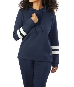 Nautica Womens Lightweight Pullover Sweatshirt Hoodie (Size M, Navy)