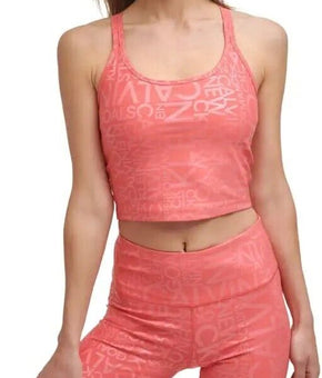 Calvin Klein Performance Women's Printed Strappy-Back Tank Top Pink Size L