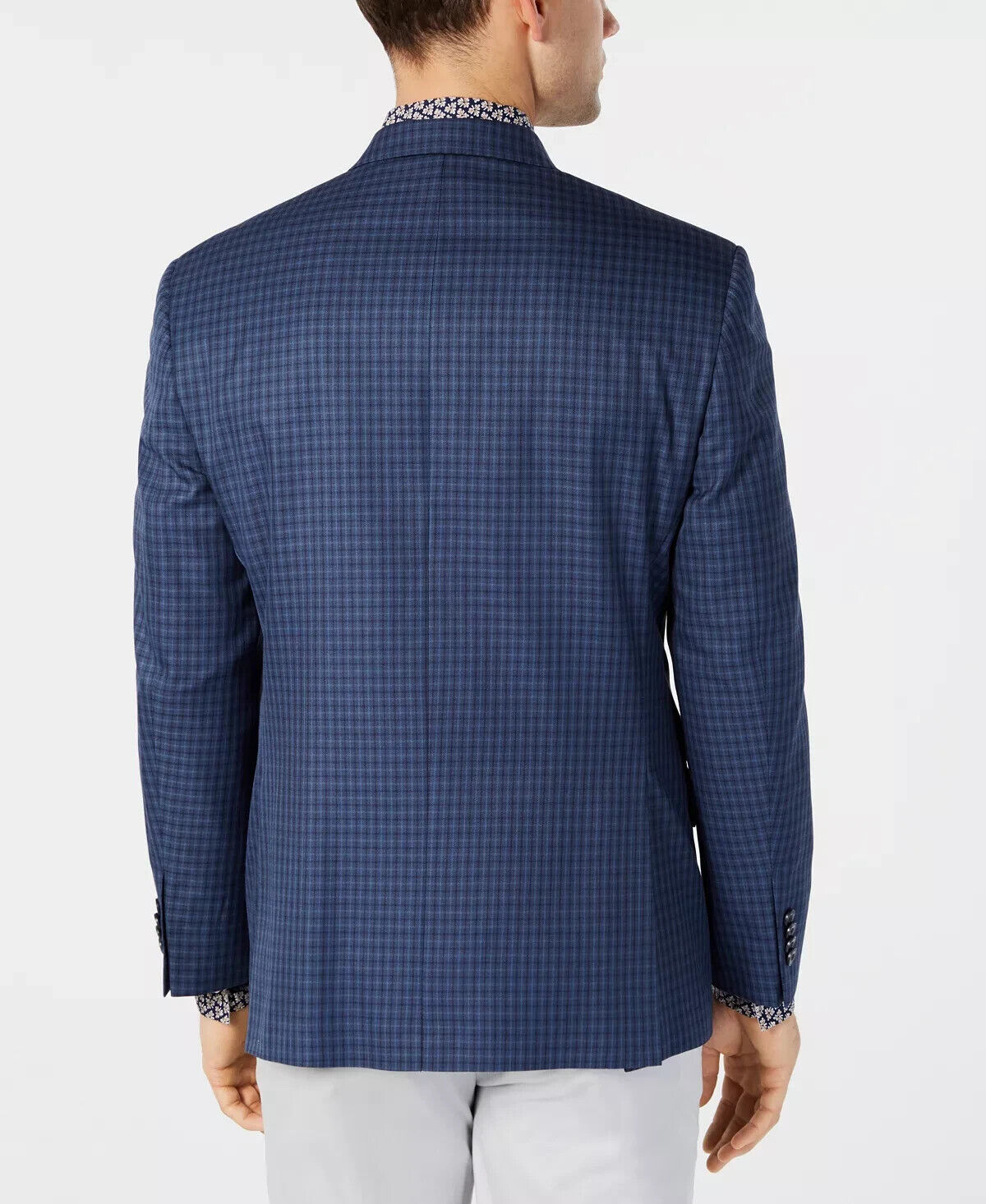 MICHAEL KORS Classic-Fit Blue/Navy Check Sport Coat Blazer Size 44R MSRP $295