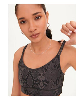 Dkny Womens Sport VIVID SNAKE PRINT SPORTS BRA black Size XS MSRP $45