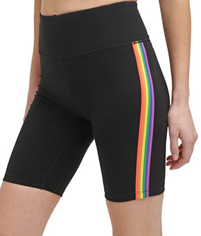 DKNY Sport Women's Rainbow-Stripe Bike Shorts Size XS