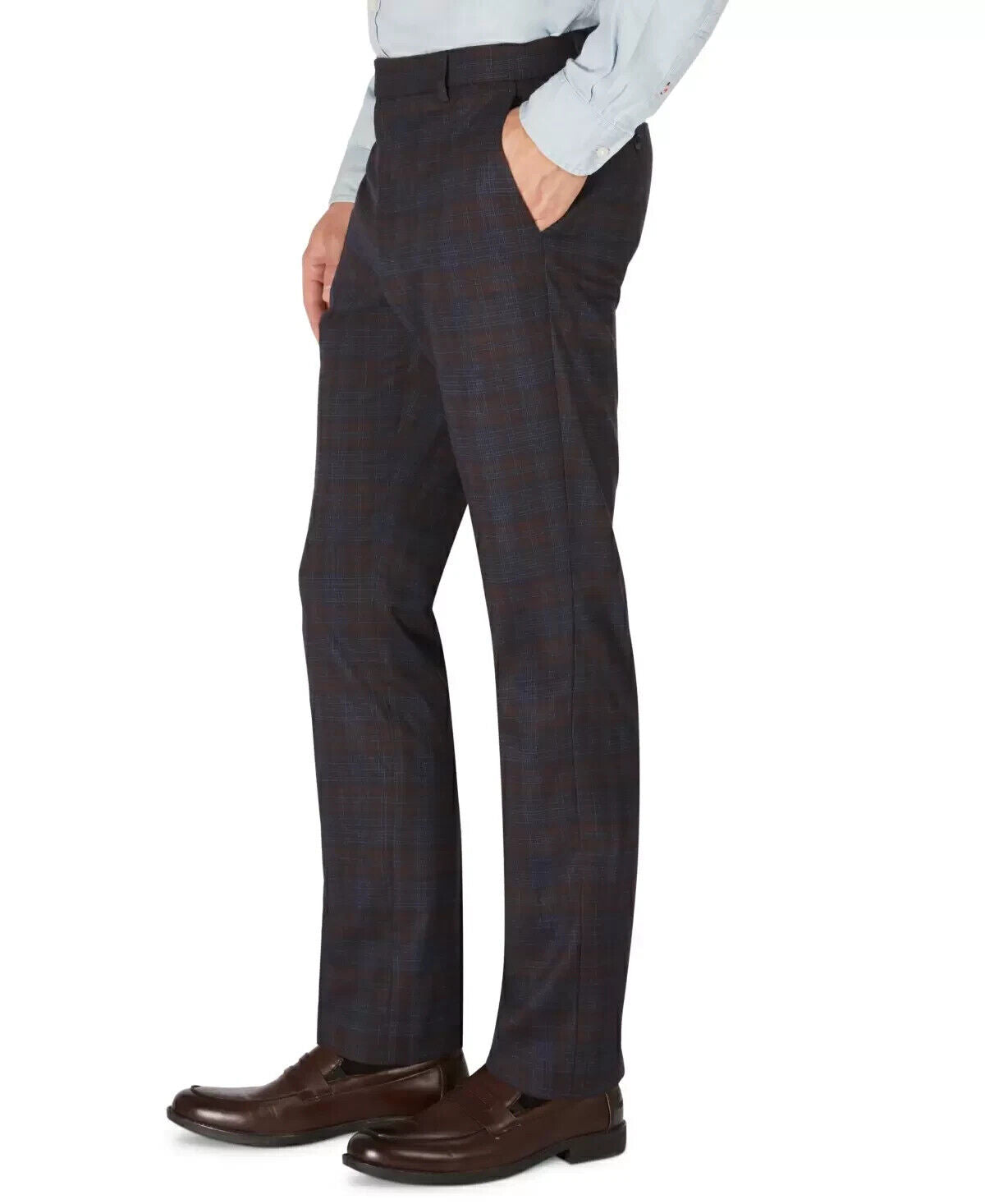 TOMMY HILFIGER Mens Modern-Fit Flex Stretch Pants Brown/Navy Size 34x32 MSRP $95