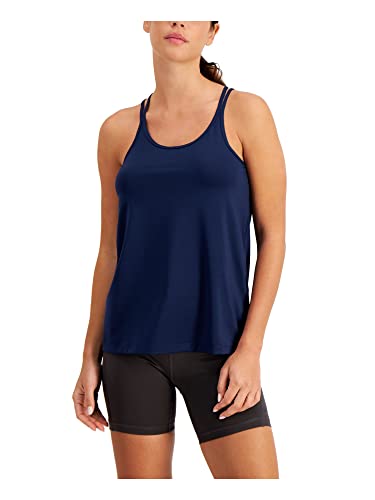 Ideology Womens Navy Stretch Strappy Back Ventilation Tank Top Size XL