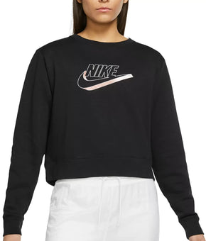 Nike Women's Easy Fleece Crewneck Top Black Size M MSRP $45