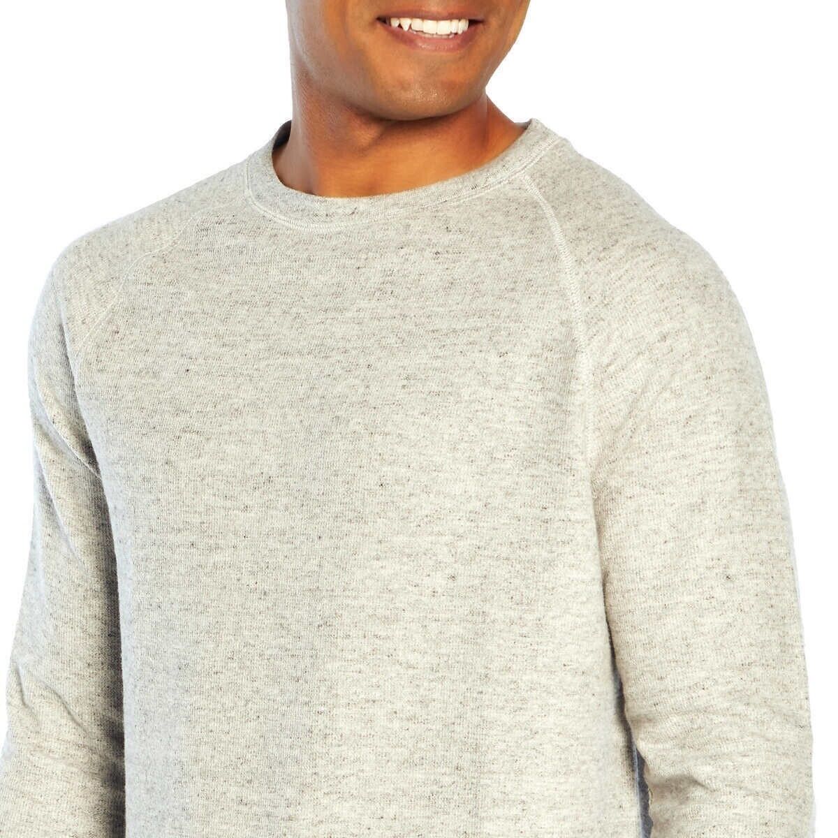 Banana Republic Men????s Waffle Crew Sweatshirt Mid-weight Grey Heather Size M