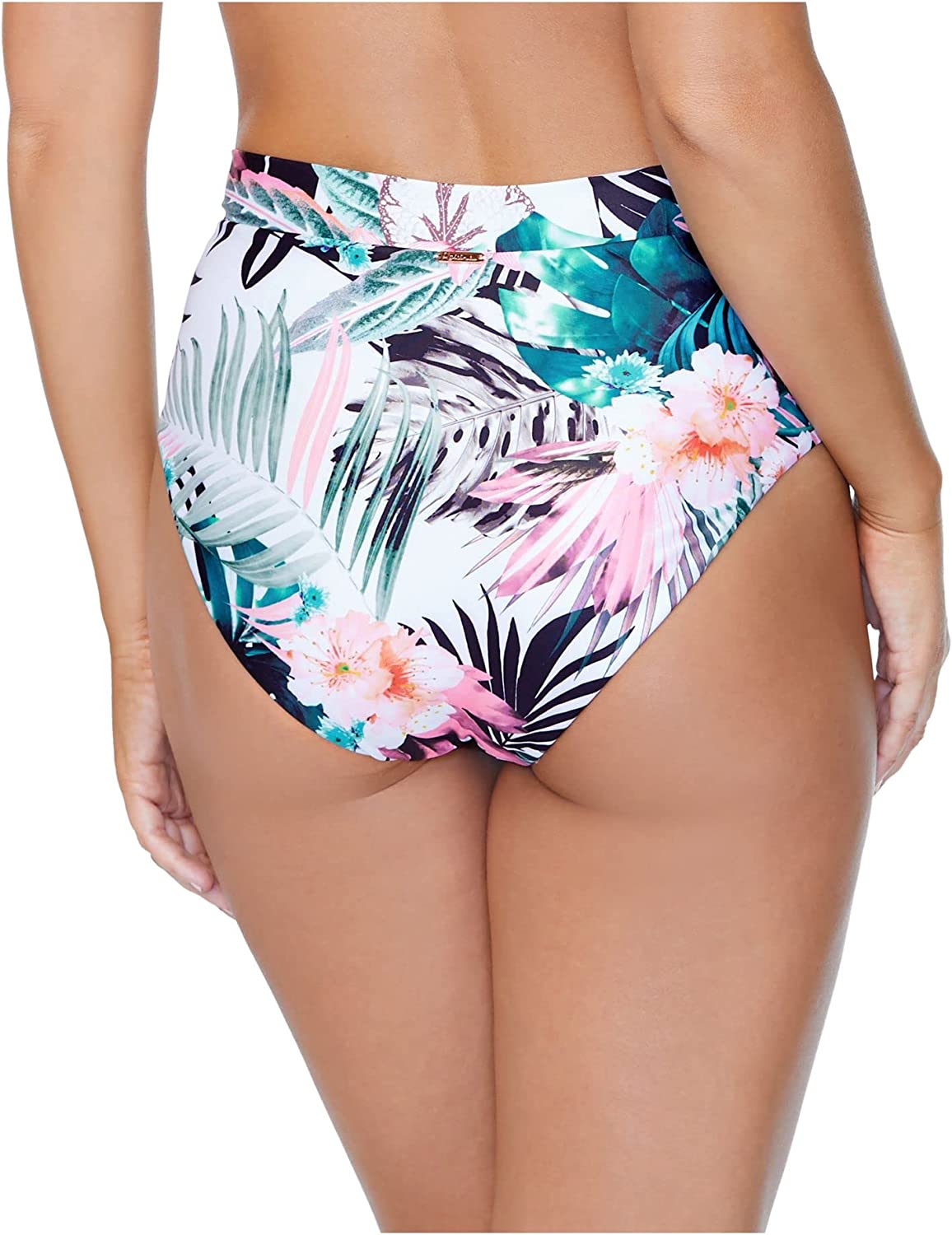 Raisins Women's Swim Small High-Waist Bikini Bottom Swimwear White Size S