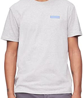 Calvin Klein Men's Relaxed Fit Box Logo Crewneck T-Shirt, Heroic Grey Heather, XX-Large