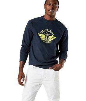Dockers Men's Regular-Fit Logo-Print Sweatshirt Navy Blue Size S
