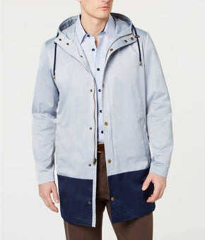 Lauren Ralph Lauren Men Rain Coat Light Blue Navy Colorblocked Size 42 Short