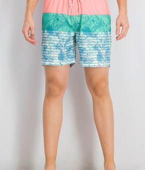 Club Room Men's Tri-Color Floral 7" Swim Trunks green Size L MSRP $45
