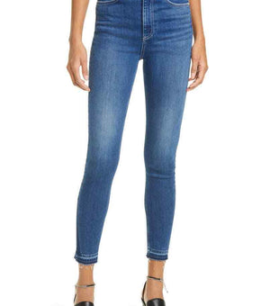 rag & bone Nina High Waist Release Hem Ankle Skinny Jeans Blue Size 28 MSRP $225