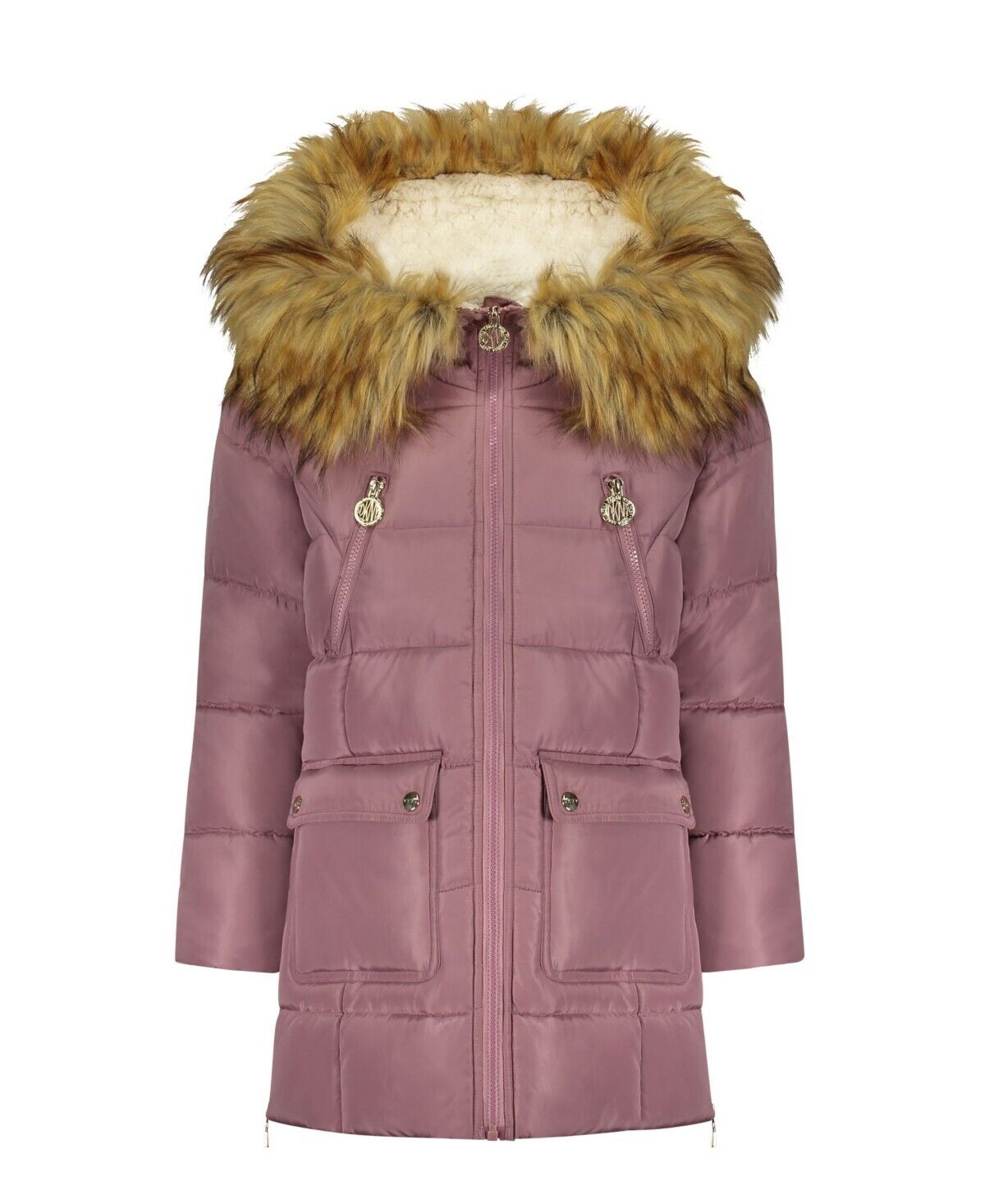 DKNY Big Girls Long Puffer Jacket Purple Size XL MSRP $130