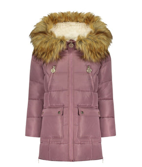 DKNY Big Girls Long Puffer Jacket Purple Size XL MSRP $130