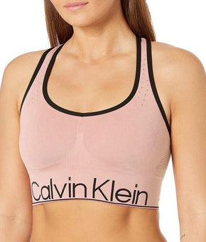 Calvin Klein Women's Mid-Impact Sports Bra Peach Kiss Pink Size XS MSRP $40