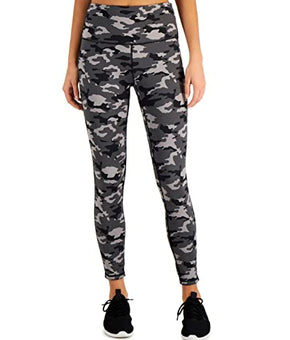 Ideology Womens Performance Camo Gray Reversible 7/8 Leggings, Size L