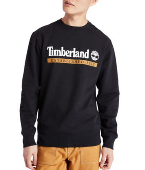 TIMBERLAND Men's Established 1973 Logo Sweatshirt Black Size S MSRP $58