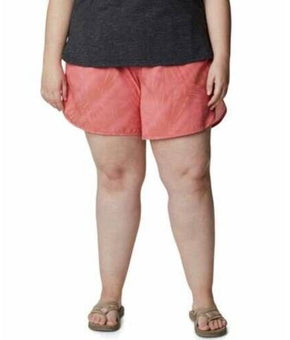Columbia womens Plus Size 3X Orange Bogata Bay Printed Stretch Shorts MSRP $65