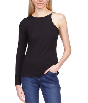 Michael Kors Women's Chain-Strap Top Black Size M MSRP $78