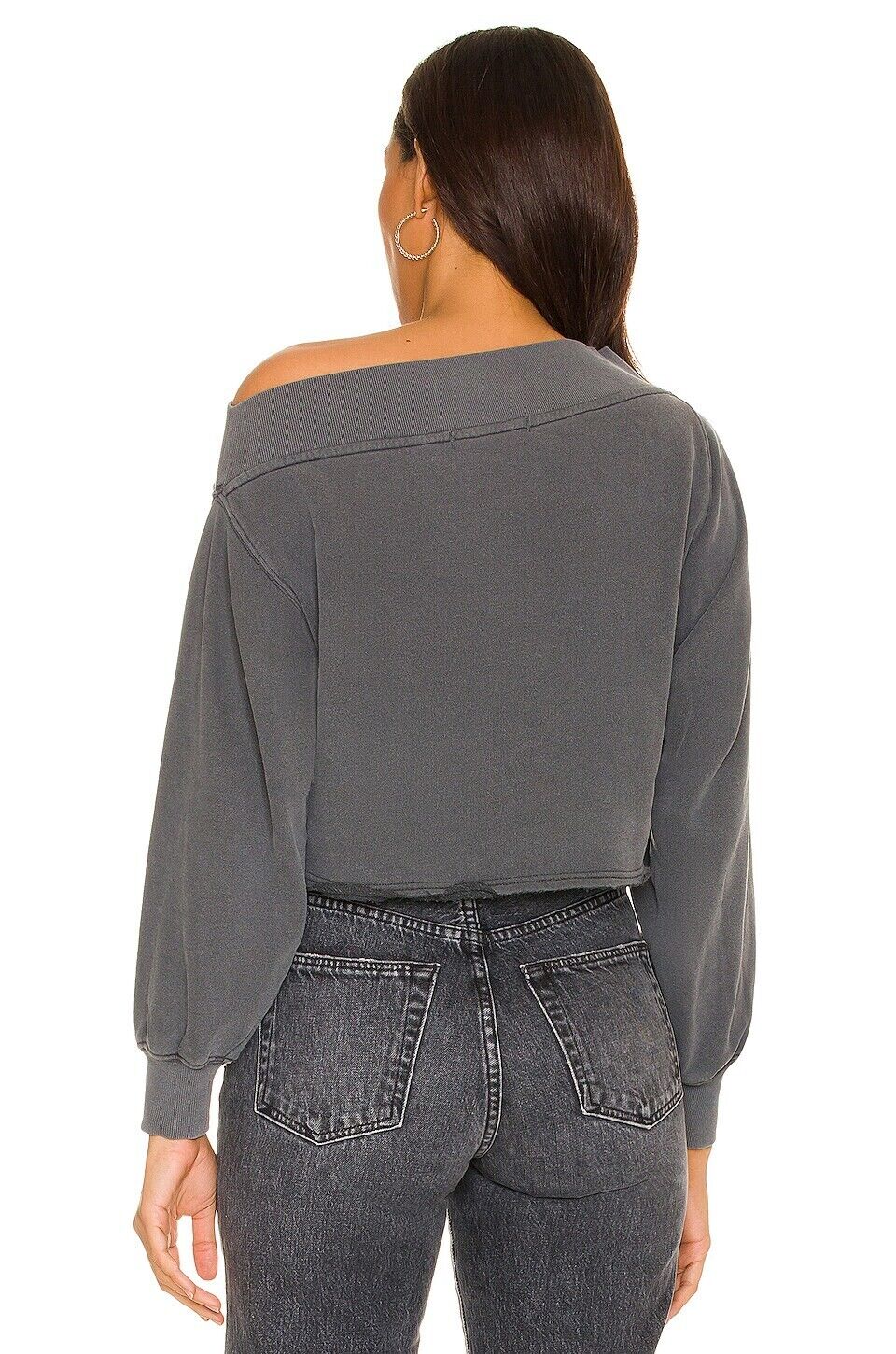Free People Bri Pullover top in Poppyseed Gray Size L MSRP $88