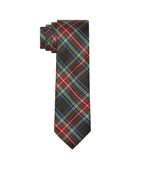 TOMMY HILFIGER Boys Royal Plaid Tie Blue Red Green