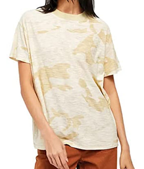 Free People Maybelle T-Shirt Sand Beige Combo Size XS