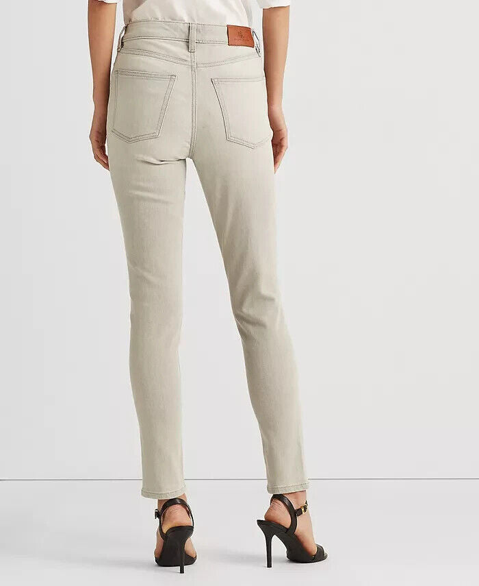 Lauren Ralph Lauren High Rise Skinny Ankle Jeans Soft Grey Size 16/33 MSRP $100
