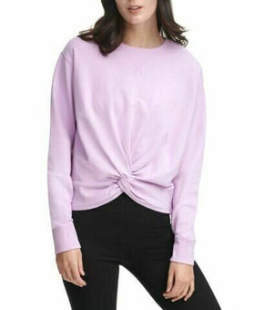 Dkny Sport Womens Twist-Front Sweatshirt purple Size XL MSRP $60