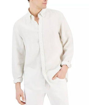 MICHAEL KORS Men's Long Sleeve Linen Shirt White Size XL MSRP $98
