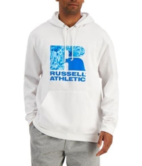 Russell Athletic Men's Santiago Logo-Print Hoodie White Size L MSRP $32