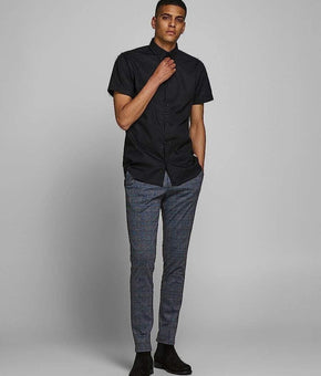 JACK & JONES Men's Marco Plaid Slim Knit Pants Gray Size 36/32 MSRP $70