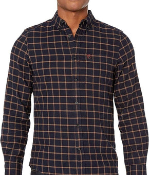 Fjallraven Ovik Flannel Button Up Shirt Men's Size S Navy Blue MSRP $75