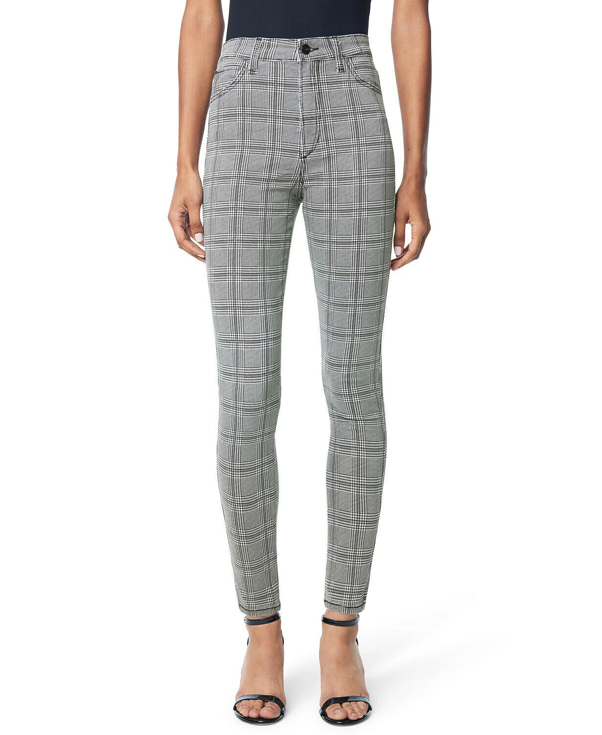 Joe's Jeans Icon Plaid Skinny Jeans Black White Size 31 MSRP $188