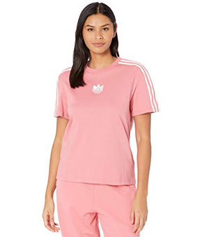 adidas 3-D Trefoil Loose Tee Hazy Rose XS