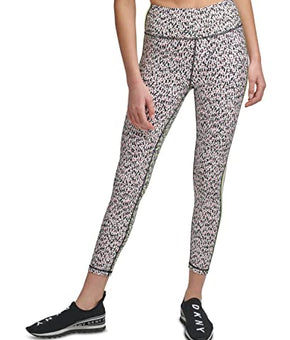 DKNY womens Printed Side-Striped Legging, Slate Heather, X-Small