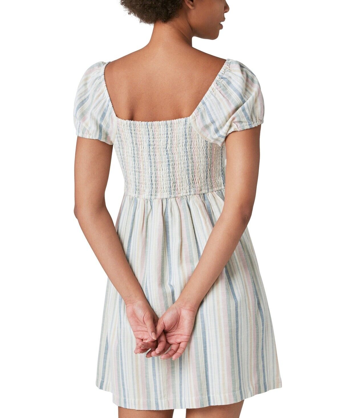 Lucky Brand Women Sweetheart-Neck Babydoll Dress Size XL Pastel Pink MSRP $119