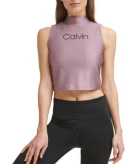 Calvin Klein Performance Women's Logo Crop Top Metalic pink Size L MSRP $50