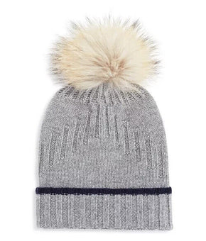 The Men's Store at Bloomingdale's Fur-Trimmed Knit Beanie Gray MSRP $168