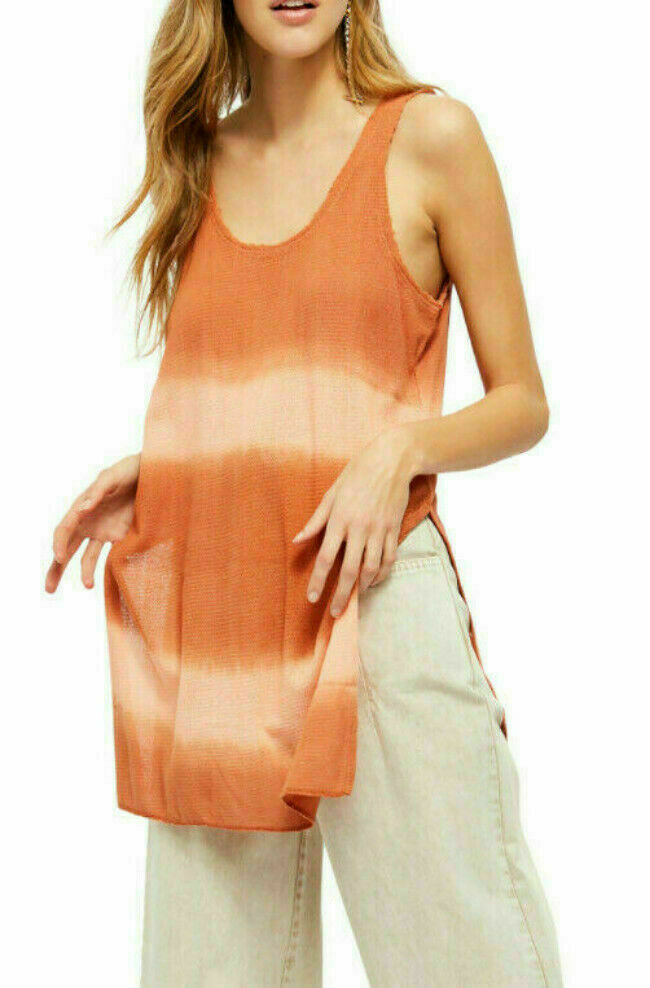 Free People Women's Joni Long Knit Tank Top Orange Size XS