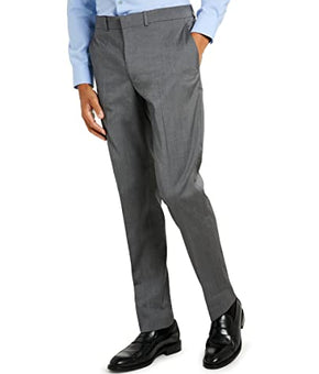 Kenneth Cole REACTION Men's Techni-Cole Stretch Slim Fit Pants, Silver 38W x 30L