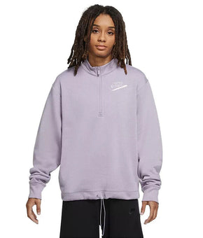 NIKE Women's Easy Fleece Half-Zip Top Light Purple Size S MSRP $65