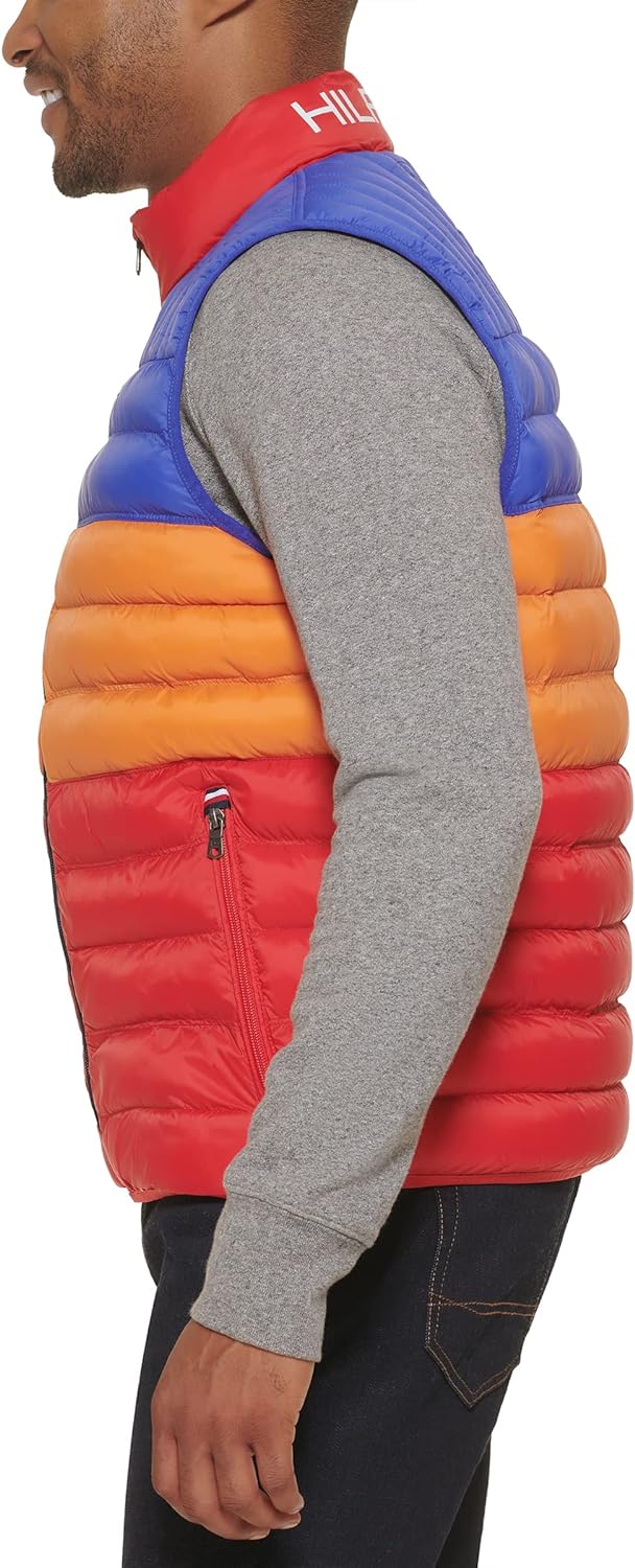 Tommy Hilfiger Men Lightweight Ultra Loft Quilted Puffer Vest British Tan, Large