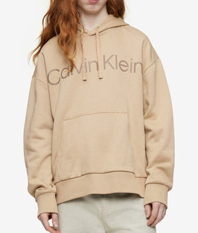 CALVIN KLEIN Men's Relaxed Fit Logo-Print Hoodie Brown Size XS MSRP $90