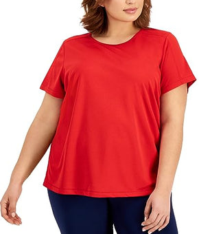ID Ideology Women's Birdseye Mesh T-Shirt Red Size 3X Plus