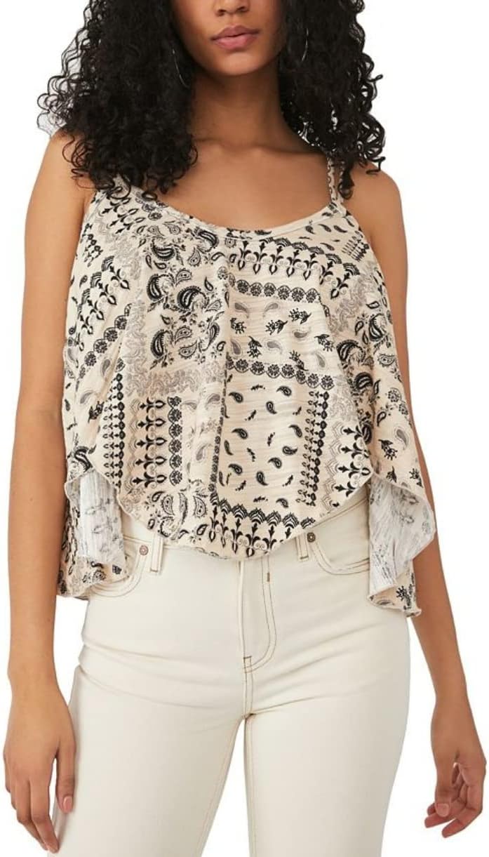 Free People Hey Girl Tank Top, Tea Combo, X-Small XS