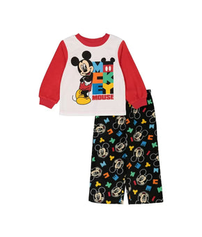 Mickey Mouse Baby Boys Pajama Set, 2 Pieces Black Red White Size 24M