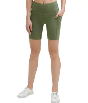 Calvin Klein Women's High-Waist Bike Shorts green Size M MSRP $40