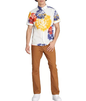 CATERPILLAR Men's Local Short-Sleeve Bowling Botton Shirt White Size L MSRP $69