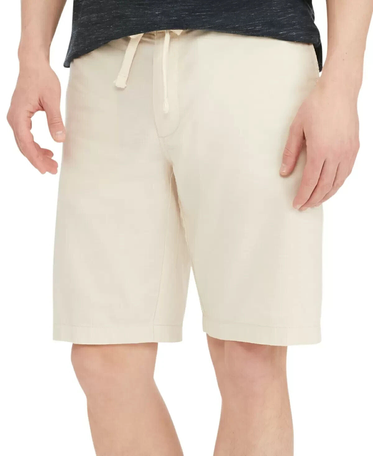 TOMMY HILFIGER Men Cotton Linen Stretch Waistband Beach Short Ivory Size 40 $80