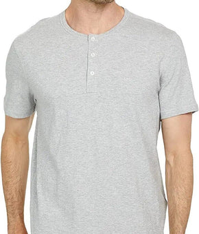 Michael Kors men's Short Sleeve Slub Henley Heather Grey Size L